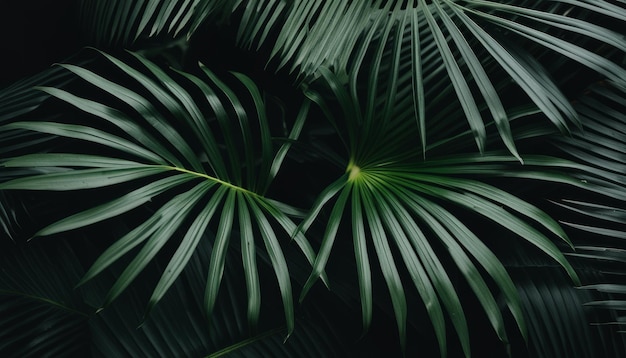 Uma palmeira verde com folhas