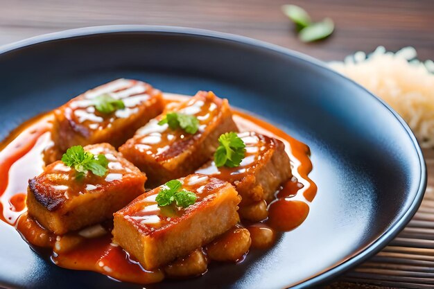 Foto uma panela de comida com um prato de comida que diz o que é melhor para comer