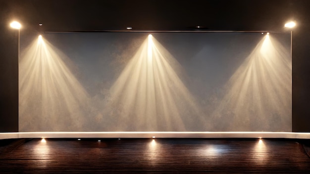uma parede com uma luz nela e uma parete com uma citação do filme o filme