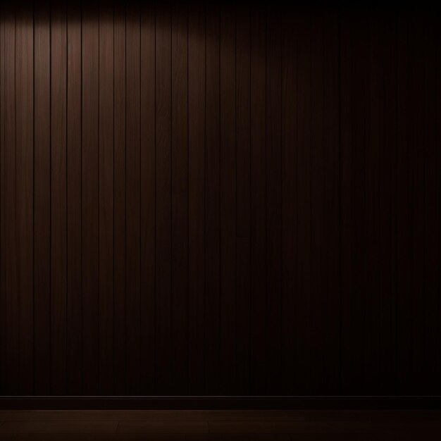 Uma parede de madeira escura com um fundo escuro gerado pela IA