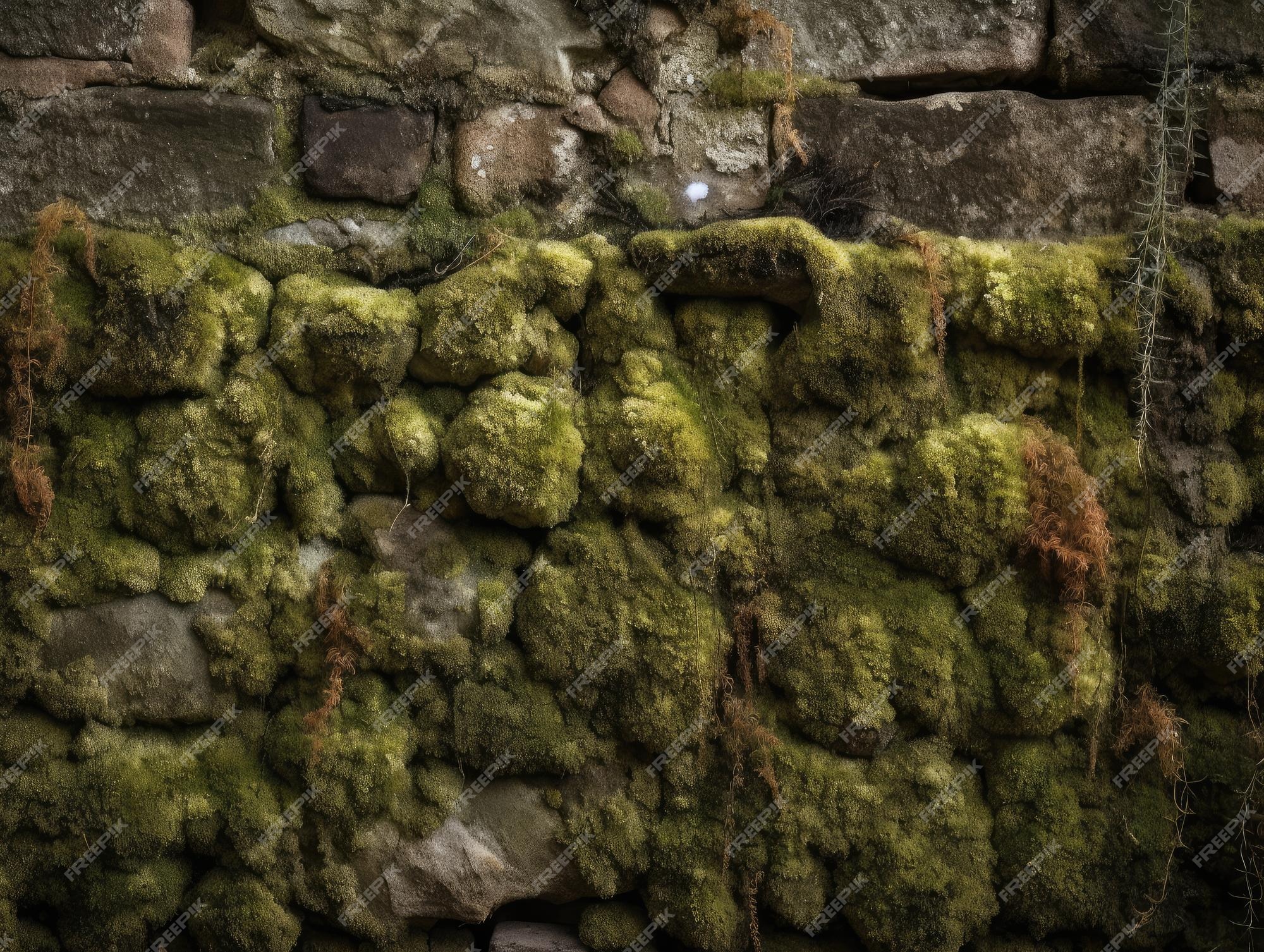 Muro De Pedra Com Musgo E Plantas Verdes. Captura De Reforço Da Via De  Cobertura. Pavimentação De Pedra Natural No Parque Próximo. Imagem de Stock  - Imagem de velho, estrutura: 262768673