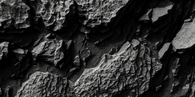 Uma parede de rocha é coberta por material vulcânico preto.