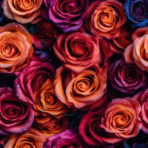 Uma parede de rosas com a palavra rosas nela