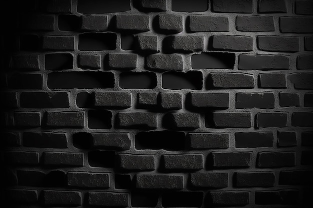 Uma parede de tijolos pretos com um fundo escuro e a palavra tijolo nela.