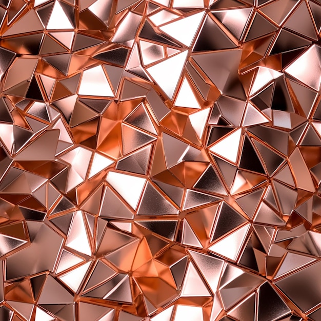 Uma parede de triângulos coloridos de cobre com a palavra estrelas nele