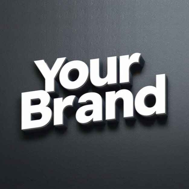 Foto uma parede preta com um texto branco que diz a sua marca marca