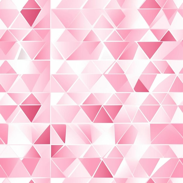 Uma parede rosa e branca com um padrão de diamante rosa e branco.