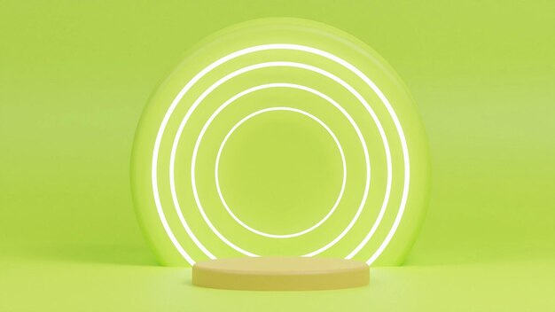 Foto uma parede verde com uma luz circular no meio