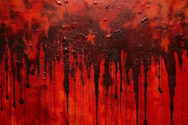 Uma parede vermelha com fundo de sangue