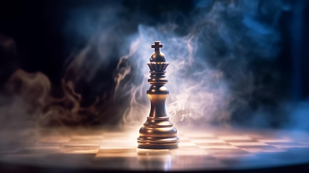 Uma peça de xadrez em uma mão verifica e mata um oponente em um jogo de lógica