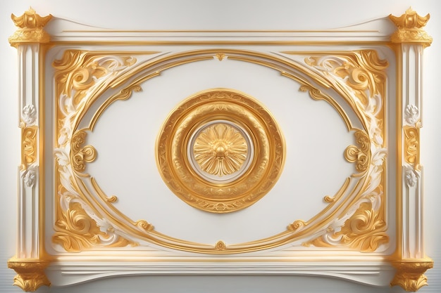 uma peça decorativa de ouro e branco do período de arte