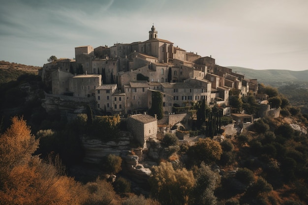 Uma pequena aldeia na região de provence