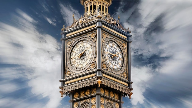 Uma pequena cópia da torre do Big Ben em Irkutsk, Rússia