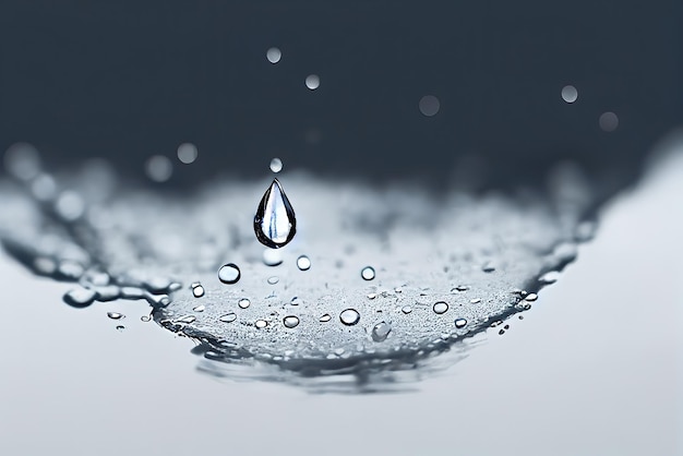 Uma pequena gota de uma arte conceitual de chuva