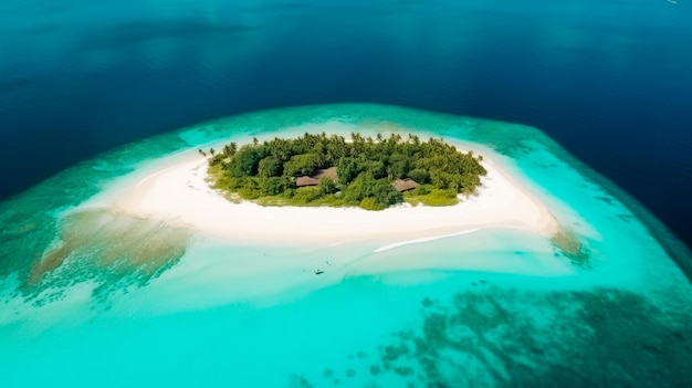 Uma pequena ilha nas maldivas