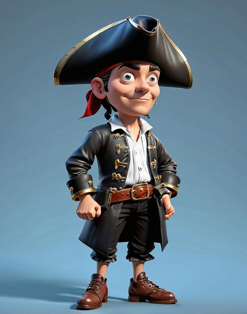 uma personagem de desenho animado em um traje de pirata