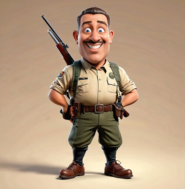 Foto uma personagem de desenho animado em uniforme militar