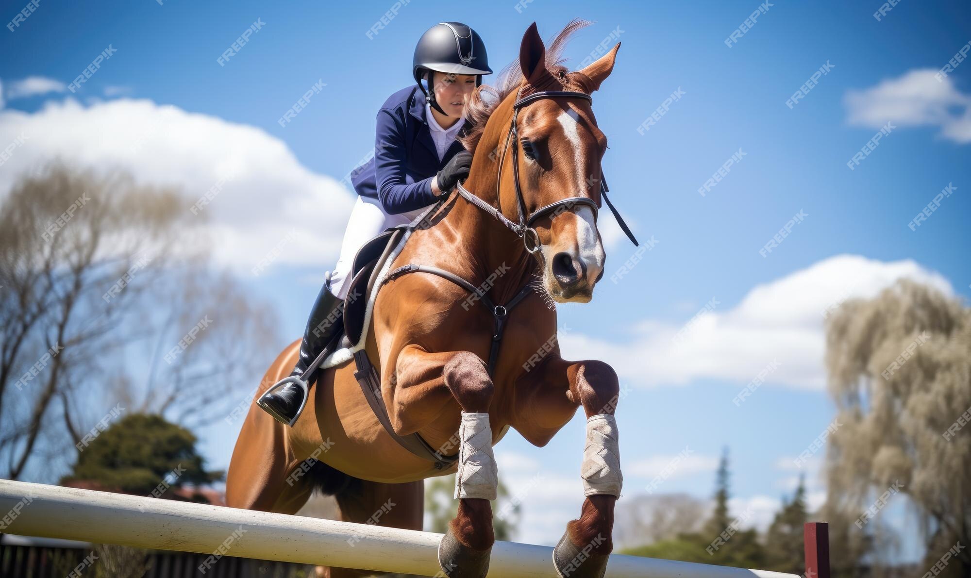 Mulher Cavaleira Cavalgando a Cavalo Marrom E Pulando a Cerca Na Arena De  Sandy Parkour Aperfeiçoamento Profissional Competitivo Imagem de Stock -  Imagem de fêmea, marrom: 165294797