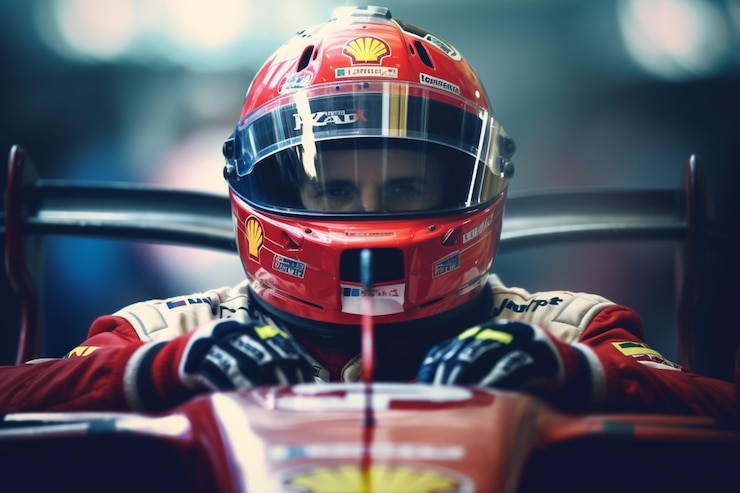 Foto uma pessoa com um capacete vermelho está usando um capacete com a palavra " nele.
