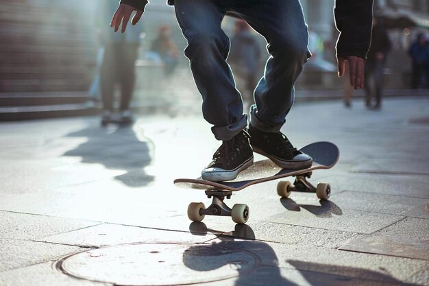 uma pessoa está montando um skate com a palavra citação nele