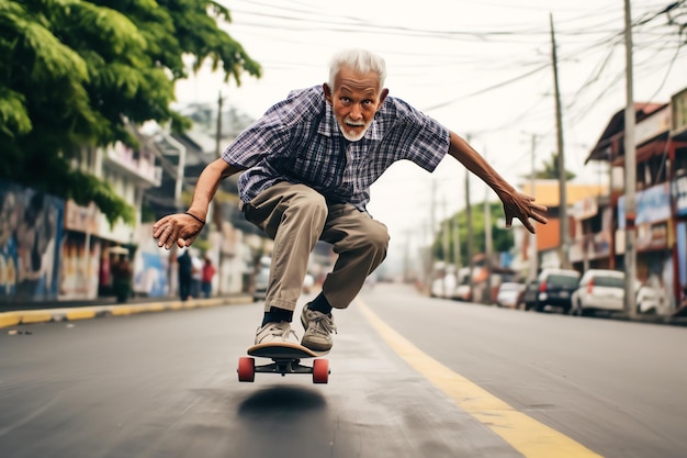 Uma pessoa jogando skate na rua