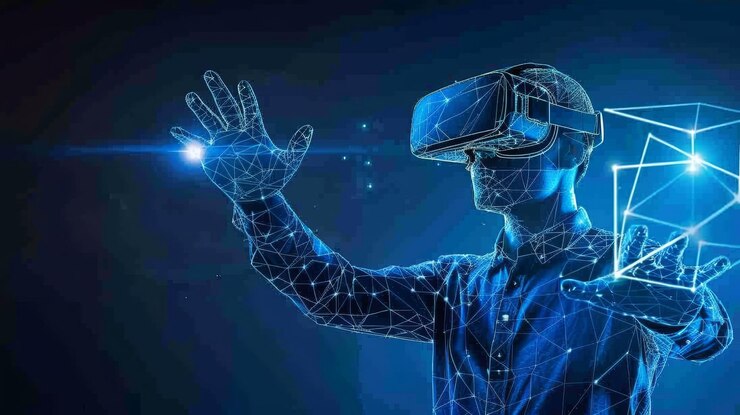 Foto uma pessoa que usa googles vr e ar