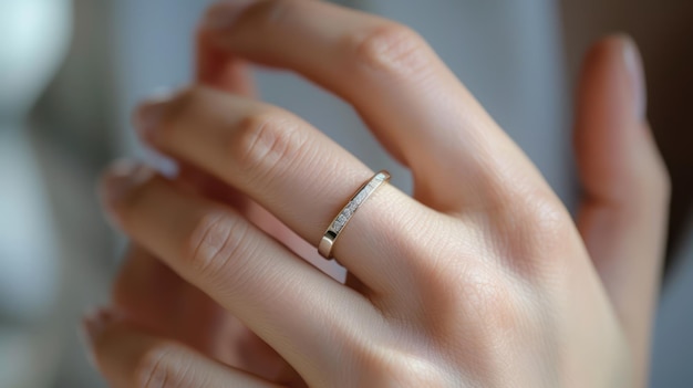 Uma pessoa recebendo uma faixa de diamante de aniversário como um símbolo de amor