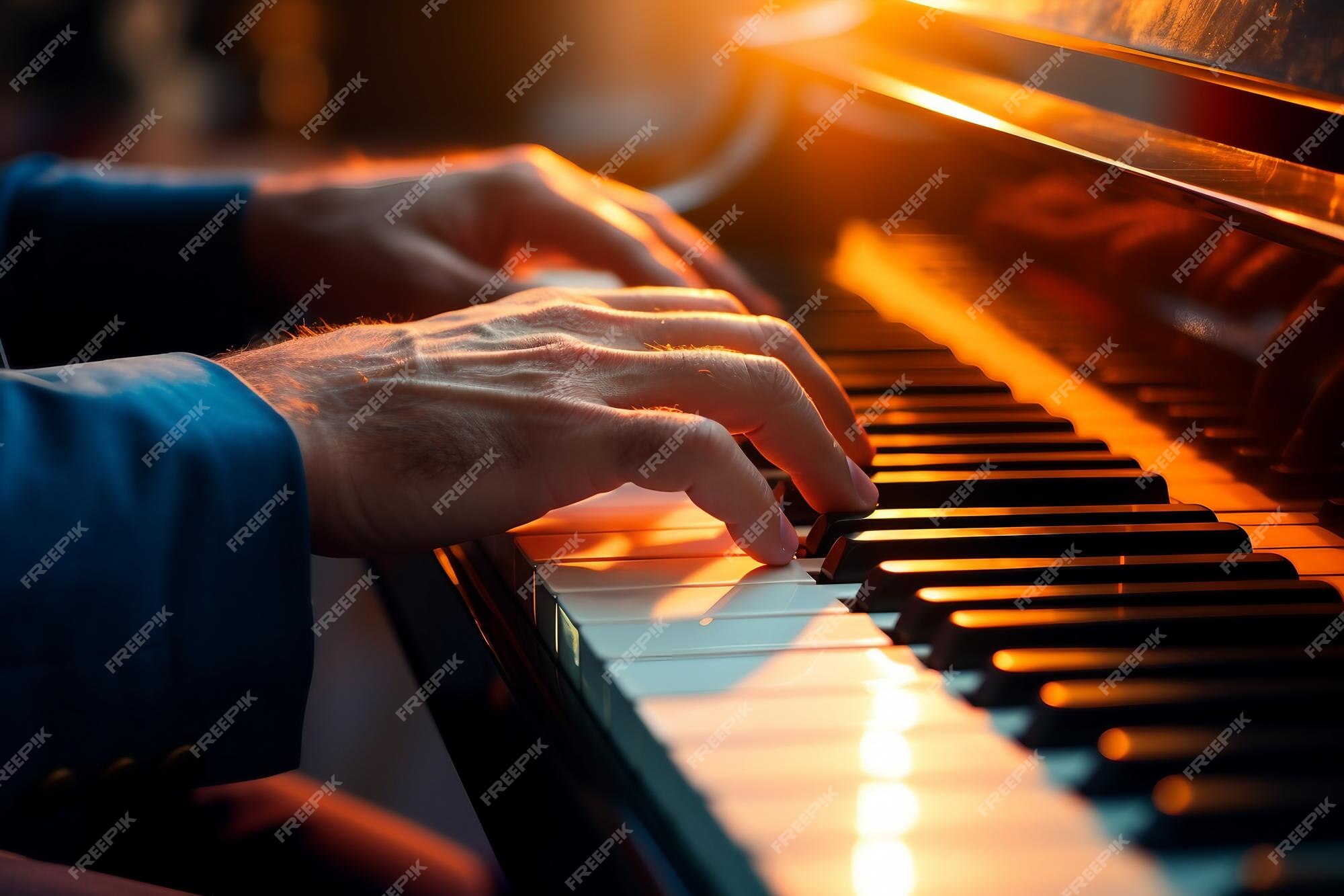 Pessoa tocando piano jogo de criatividade gerar ai