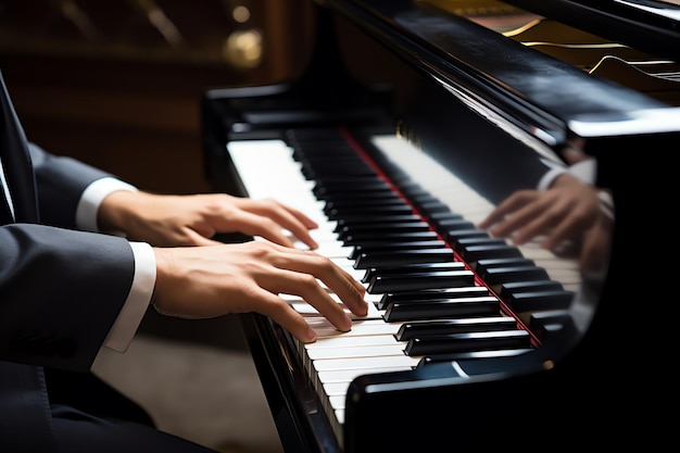 Uma pessoa tocando um piano