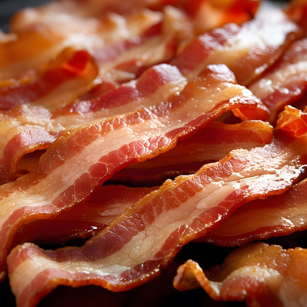 uma pilha de bacon