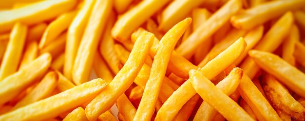 Uma pilha de batatas fritas bem juntas