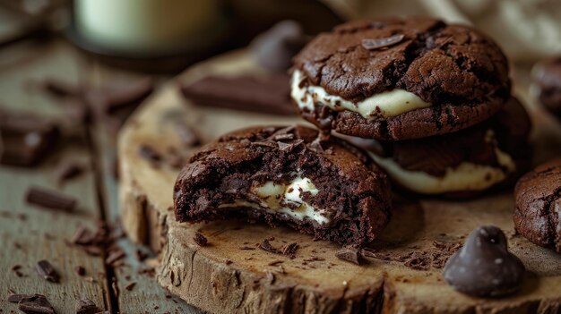 Uma pilha de biscoitos deliciosos na mesa para lanches