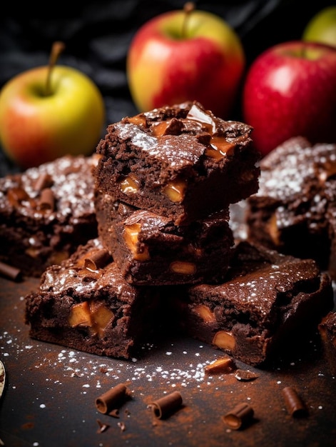 Foto uma pilha de chocolates com uma xícara de café ao lado.