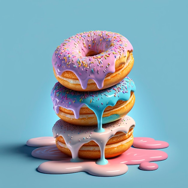 uma pilha de donuts deliciosos