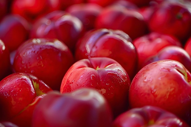Uma pilha de maçãs vermelhas