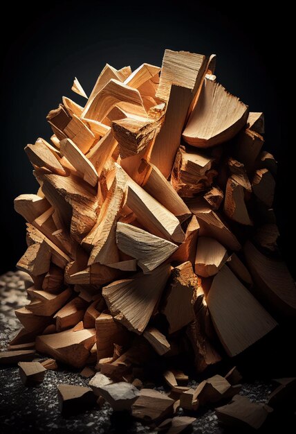 Foto uma pilha de madeira cortada gerada pela ia