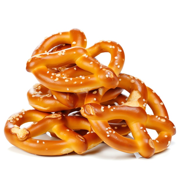 Uma pilha de pretzels.