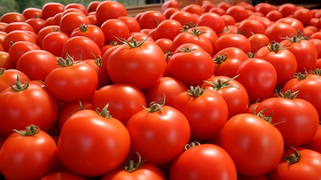 Uma pilha de tomates.