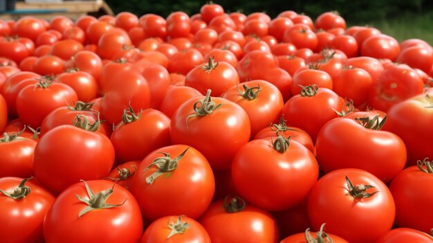 Uma pilha de tomates.