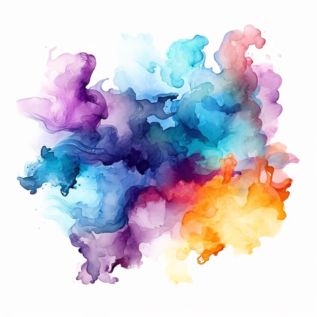 uma pintura a aquarela de pó colorido e colorido do arco-íris