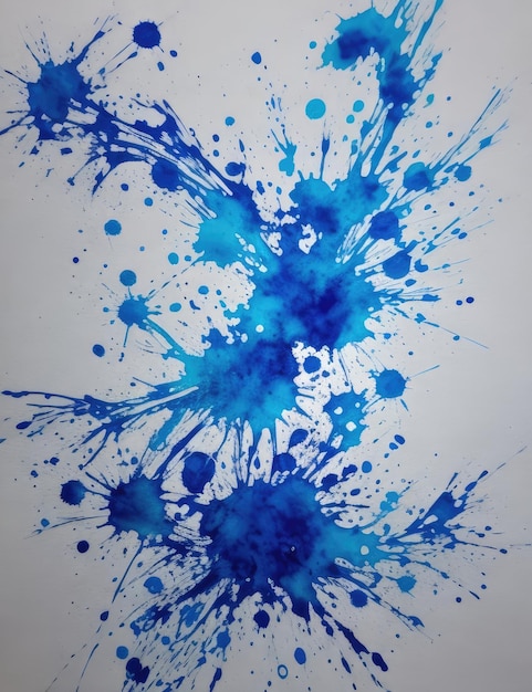 uma pintura a aquarela de tinta azul e tinta azul