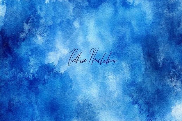 uma pintura a aquarela de um céu azul com o nome do deus do senhor