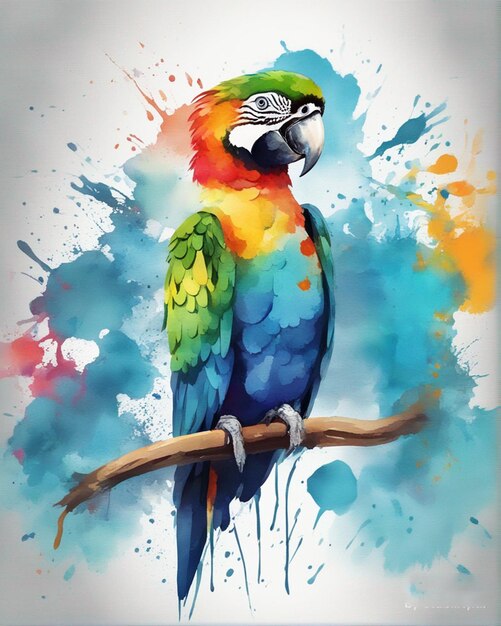 uma pintura a aquarela de um salpico de água vermelho e azul