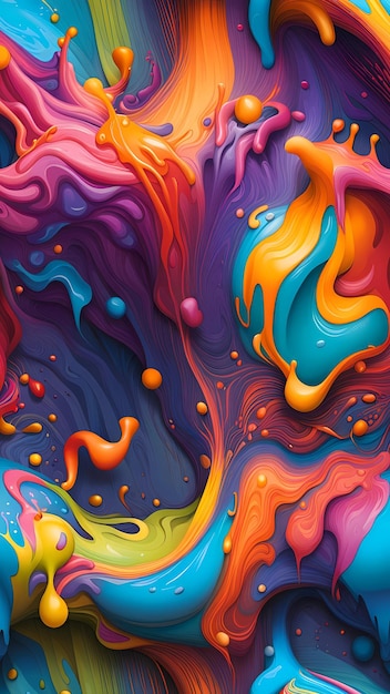 Uma pintura abstrata de tinta líquida colorida