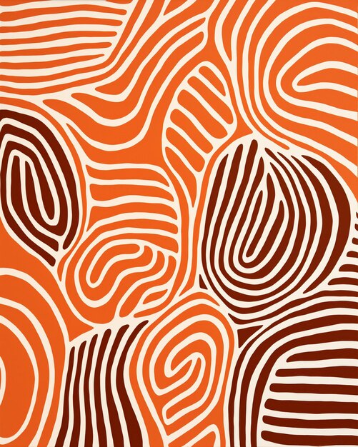 Foto uma pintura abstrata laranja e branca com um design generativo swirly ai