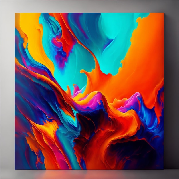 Uma pintura abstrata vibrante de alta resolução com um toque moderno