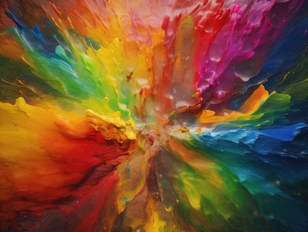 Uma pintura colorida com as cores do arco-íris generativo ai