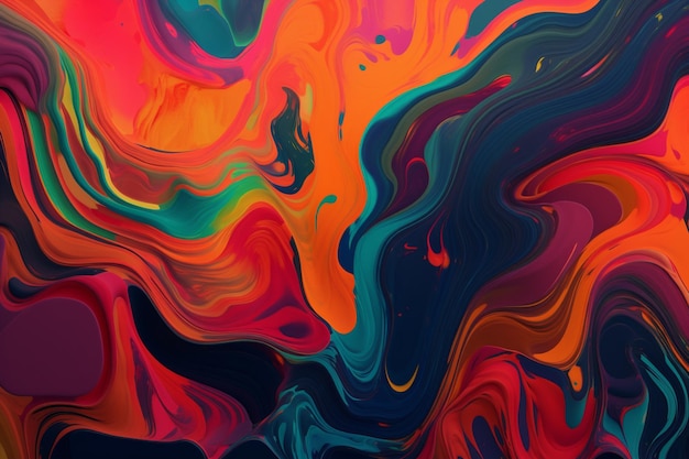 Uma pintura colorida com as cores do arco-íris.