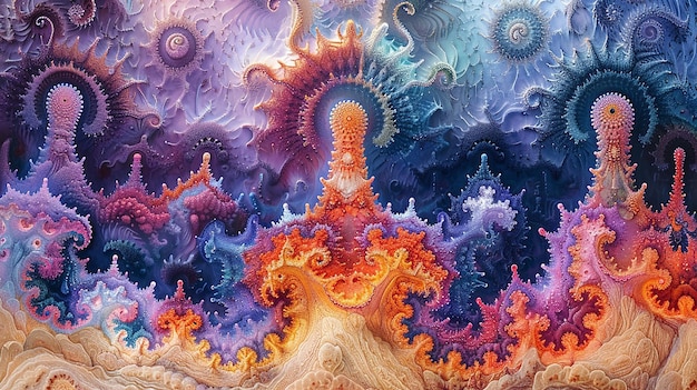 Foto uma pintura colorida de um desenho em espiral com a palavra espiral nele