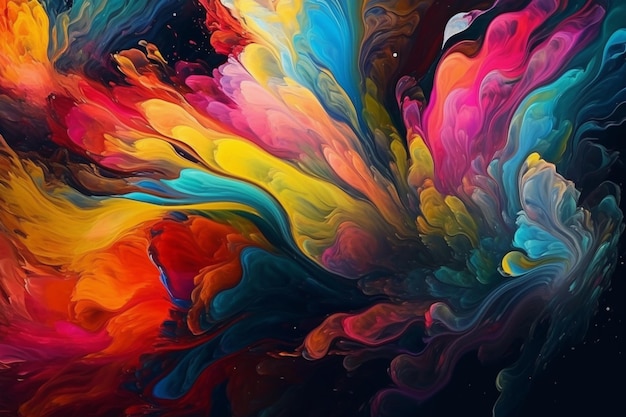 Uma pintura colorida de um fundo colorido